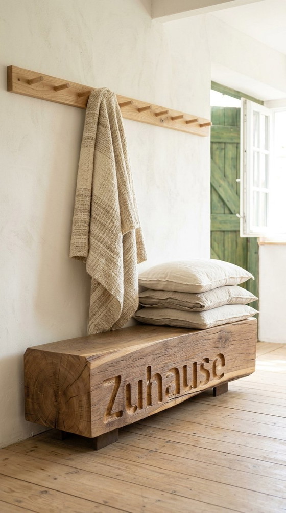 Bank Zuhause Eichenbalken – Dekorative Objekte, Wood (photo 4 of 7)