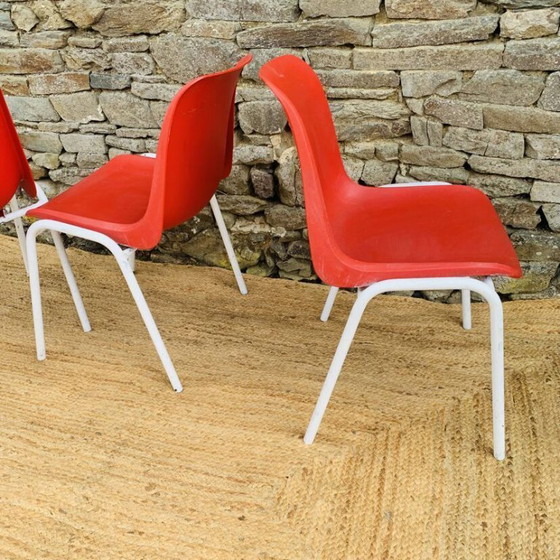 Image 1 of Set of 4 red europa chairs