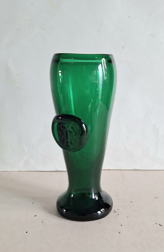 Max Verboeket Kristal Unie/Royal Leerdam Green Vase with Seal. – Glass (photo 5 of 9)