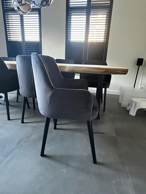 Image 1 of Chaises de salle à manger Democle exclusives – lot de 8 – anthracite – état impeccable