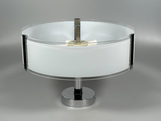 Image 1 of Plafondlamp uit de jaren 70/80 van Honsel Leuchten Duitsland, glas, chroom, Space Age