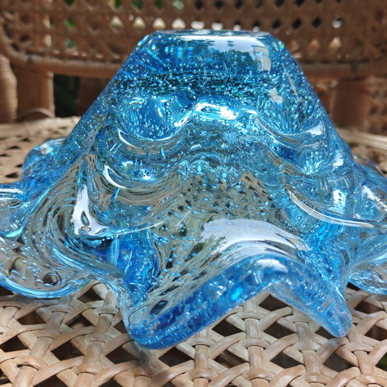 Image 1 of Aquablauwe Bullicante Murano schaal