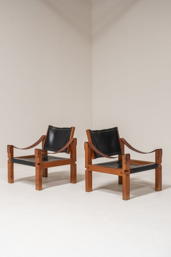 Image 1 of Pair of S10 Sahara chairs by Pierre Chapo