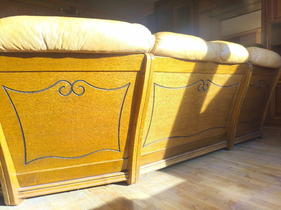 Divano in stile Art Nouveau di origine olandese – Taller artesano holandés, Divani angolari, Leather, Metal (photo 8 of 22)