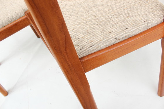 Image 1 of as new, Holstebro Danish Dining Chairs / Vintage Dining Chair in Teak and new Virgin Wool Cover