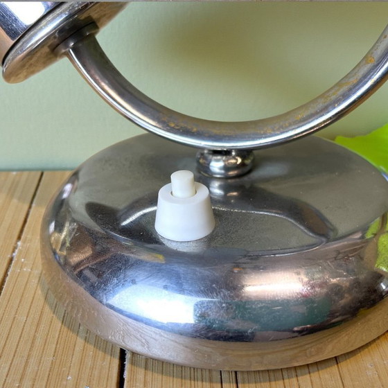 Image 1 of Lámpara de mesa Bauhaus de metal cromado plateado con pantalla ajustable al estilo de Josef Hurka para Napako