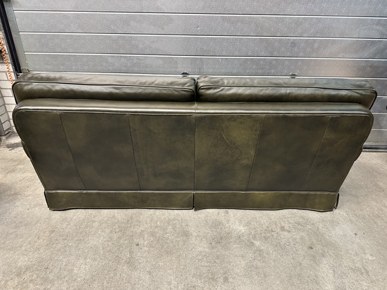 Image 1 of Sofá de 3 plazas de cuero verde musgo DEM Furniture Factory