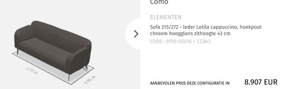 Image 1 of Sofá de diseño en piel negra con reposabrazos regulables.