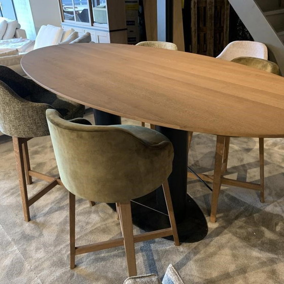 Image 1 of Mesa de bar Passe Partout Buddha - 240x120 con taburete de bar Lumos (juego de 4)