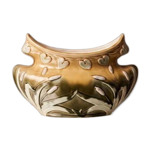 Cache-pot Barbotine Art Nouveau Ancien – Signé Orchies (c. 1900)
