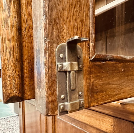 Eichholtz Oak Wood Bookcase Cabinet – Glass, Metal (photo 14 of 20)