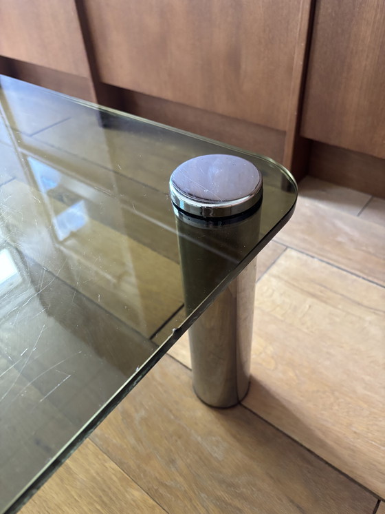 Image 1 of Table d'appoint vintage en verre style Marco Zanuso