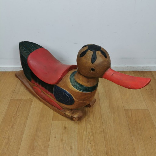 Canard à bascule en bois massif fabriqué à la main en Indonésie