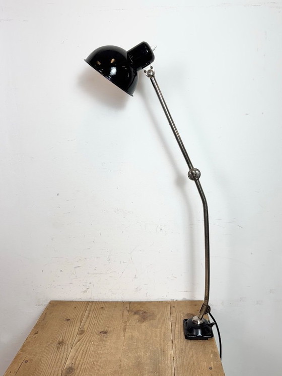 Image 1 of Industrial Workshop Black Enamel Desk Lamp, 1950s