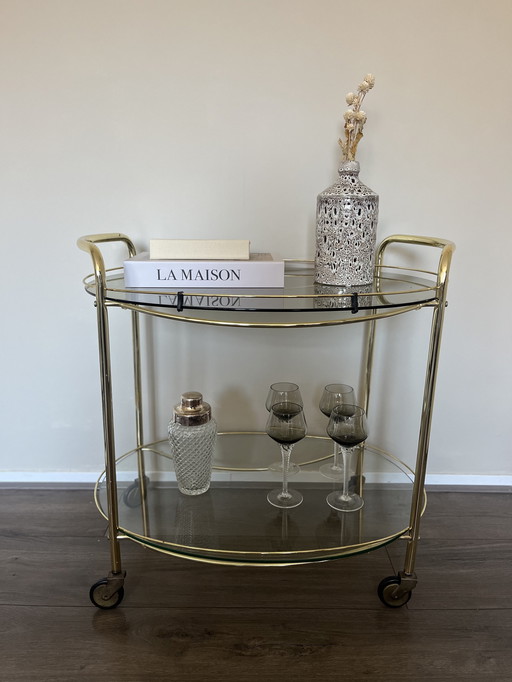 Vintage Servierwagen aus Messing