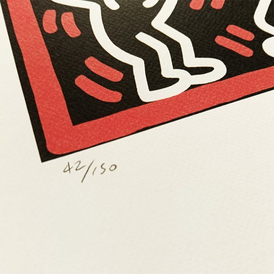 Image 1 of Lithografie van Keith Haring uit de jaren 1990, gelimiteerde oplage, genummerd met potlood.