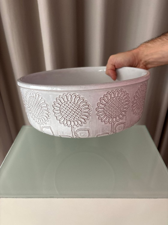 Bol en céramique vintage Ceramano Feuerkrone Sunflower, Allemagne de l'Ouest, années 1970, Vaisselle, Gris (photo 8 sur 8)