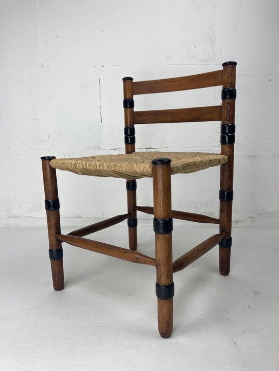 Image 1 of Art Deco Amsterdam School Dutch Rush Chair By Jac. Levee, 1930S