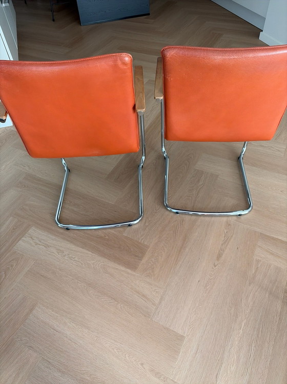 Tavolo da pranzo Leolux (130 cm) con 4 sedie da pranzo Leolux – Set da pranzo, Pelle, Metallo (photo 7 of 11)