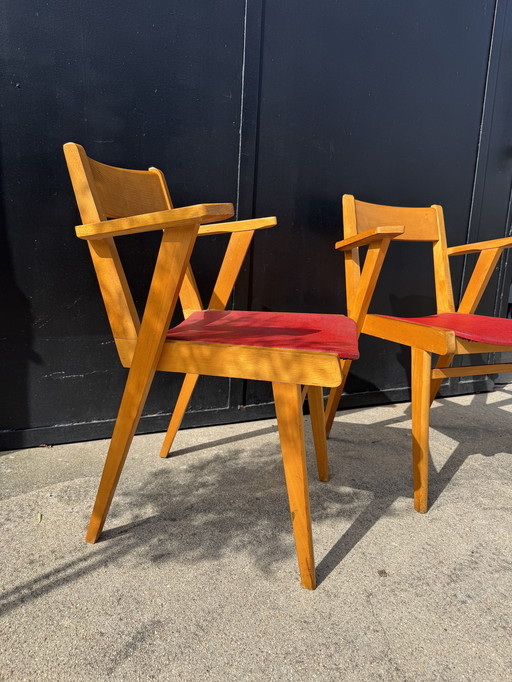 Bridge chairs with compass legs, 1960s