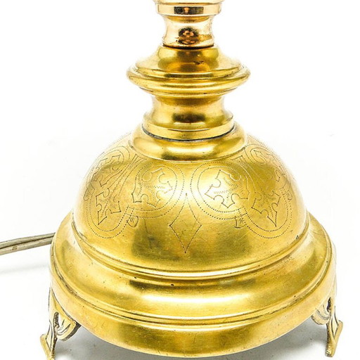 Vintage Glass Table Lamp, Germany, 1950s – tafellampen, Brass (photo 2 of 9)