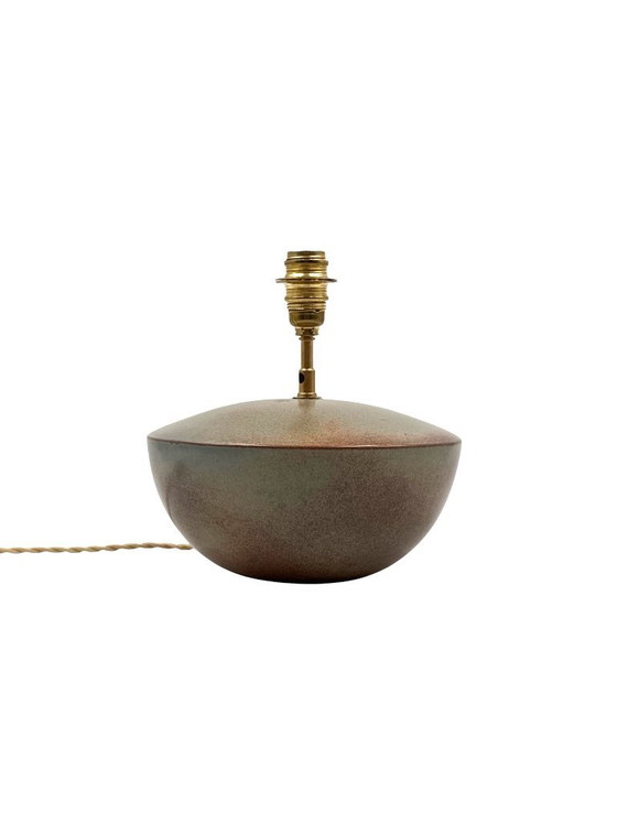 Image 1 of Pied de lampe en céramique verte, style moderne du milieu du siècle, Alain di Bin, France, années 1960
