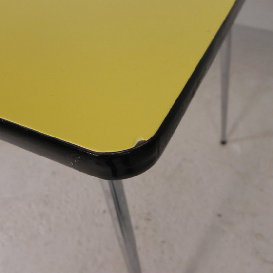 Table Formica vintage, bureau avec 2 tiroirs années 50, Tables de salle à manger, Plastique, Fer, Argenté (photo 16 sur 19)