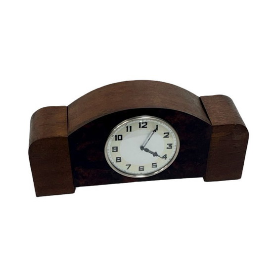 Image 1 of Antiguo reloj de repisa de madera Art Déco, Alemania, década de 1930