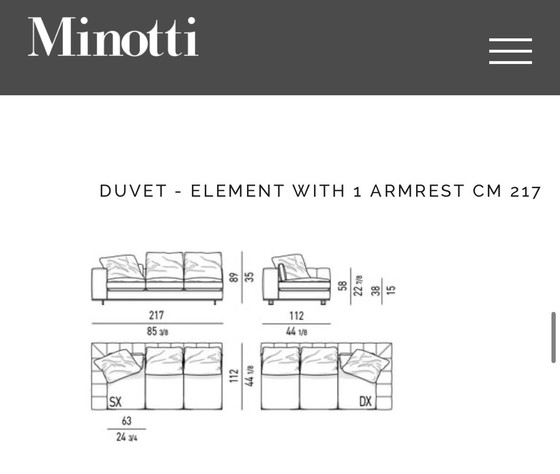 Image 1 of Minotti Freeman modular corner sofa 175x392cm fabric cat. G