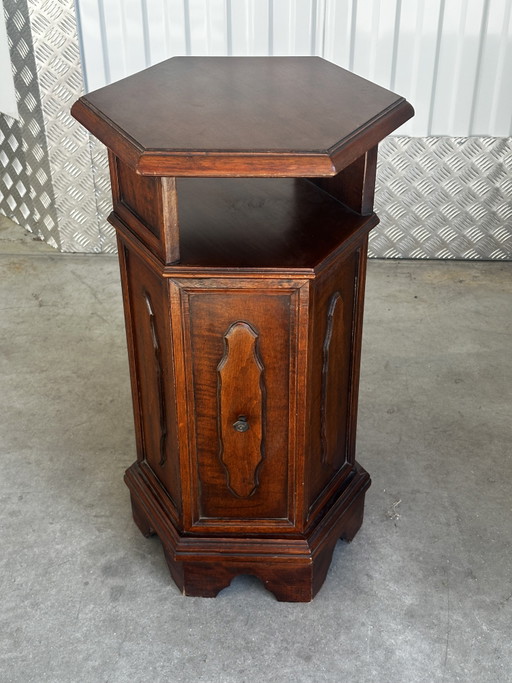 Tavolino esagonale in legno di mogano – XX secolo – bijzettafels, Wood