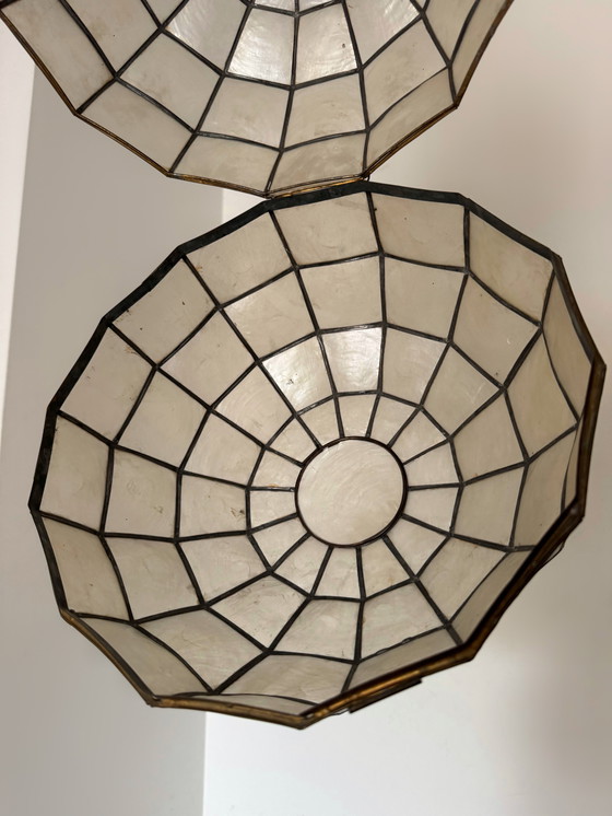 Image 1 of Mother-of-pearl and brass spherical suspension from the 60s
