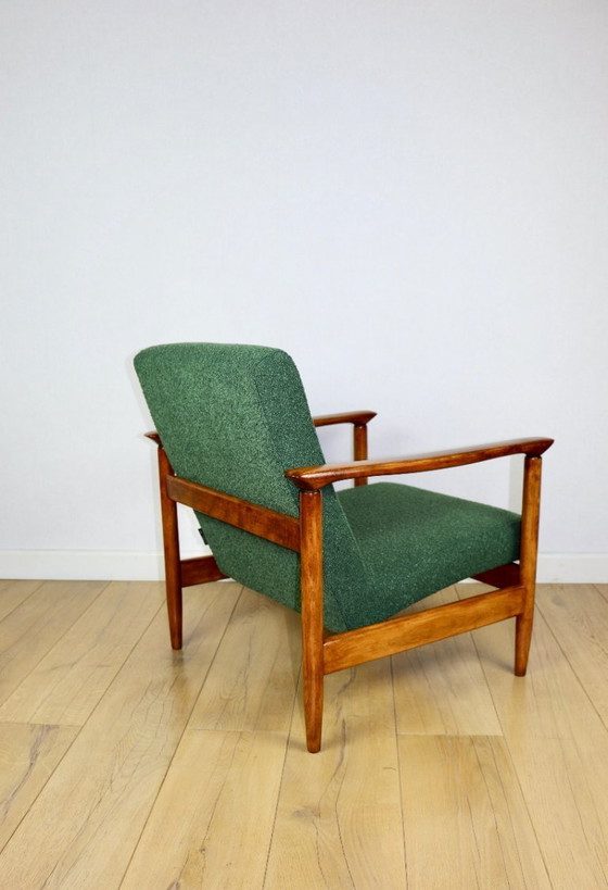 Image 1 of Poltrona GFM-142, design di Edmund Homa degli anni '70, bouclé verde - 2 pezzi disponibili