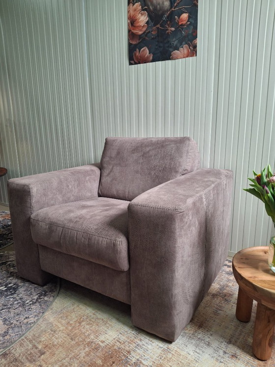 Image 1 of Luxurious armchair / 1-seater sofa in brushed leather, new