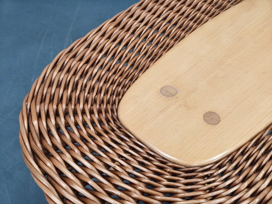 Image 1 of ULUV Rattan Coffee Table by Jan Kalous, Czechoslovakia, 1970s