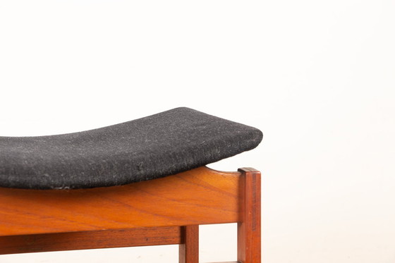 Image 1 of Coppia di sgabelli danesi in teak massello e tessuto, modello 193 di Inger Klingenberg per France & Daverkosen, 1960.