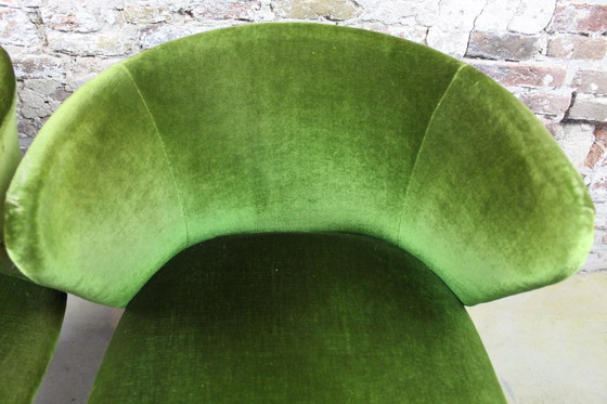 Image 1 of Fauteuils lounge style années 50. Lot de deux. Velours vert.