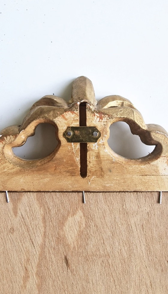 Image 1 of 2 Florentine wall mirrors with lights – gold painted, vintage