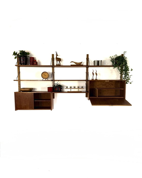 Image 1 of Vintage Danish modular teak wall system '60
