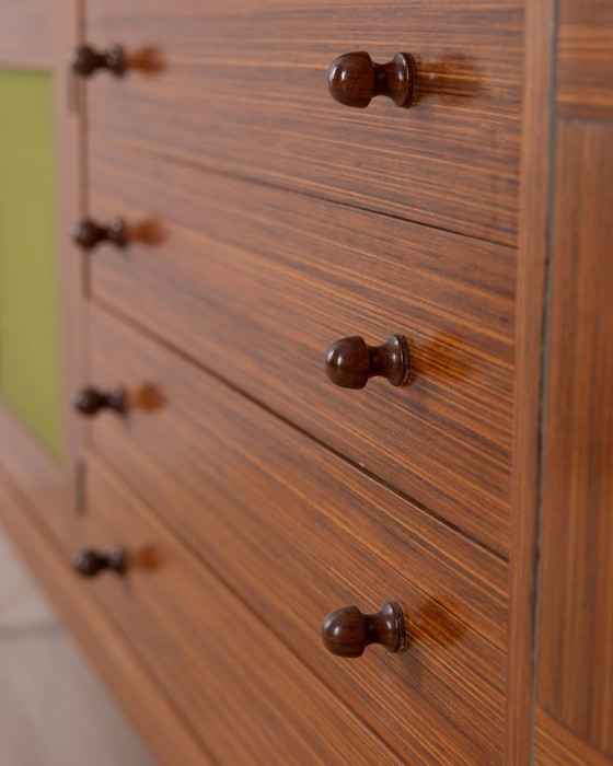 Image 1 of VINTAGE 1960s WOODEN SIDEBOARD WITH BAR COMPARTMENT, ITALIAN DESIGN