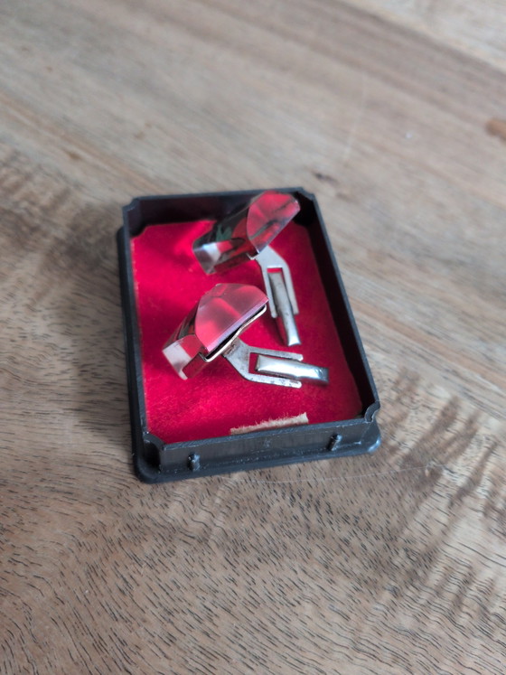 Cufflinks with Rose in Epoxy – Decorative Objects, Metal, Plastic (photo 3 of 5)