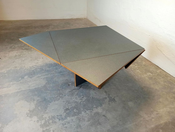 Table de salle à manger extensible postmoderne Hennie de Jong, Tables de salle à manger, Bois, Métal, Noir (photo 9 sur 15)