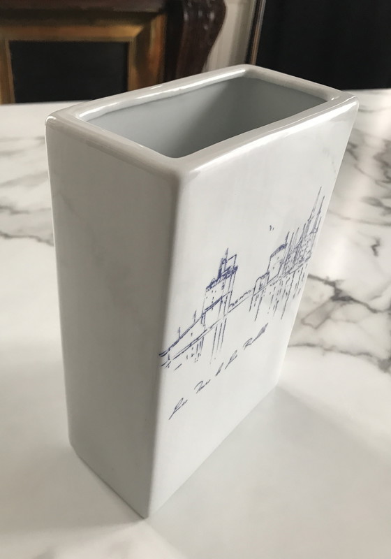 Image 1 of Rectangular Vase "The Towers of La Rochelle" France