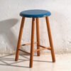 Taburete de madera antiguo con asiento redondo – Europa Central, circa 1950 – Vintage (photo 9 of 40)