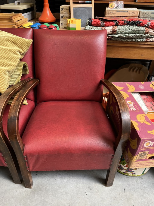 2 poltrone degli anni Cinquanta – fauteuils, Wood, Skai (photo 2 of 5)