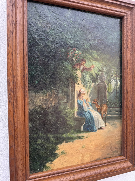 Quadro Scena Galante XIX Secolo Pol Noël – Dipinti e disegni, Tela, Legno (photo 7 of 13)