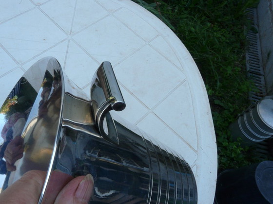 Image 1 of Art Decó Cubitera de champán de metal plateado