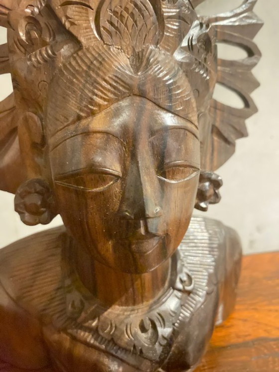 Image 1 of Sculpture américaine en bois sculpté du milieu du XXe siècle, d'inspiration amérindienne