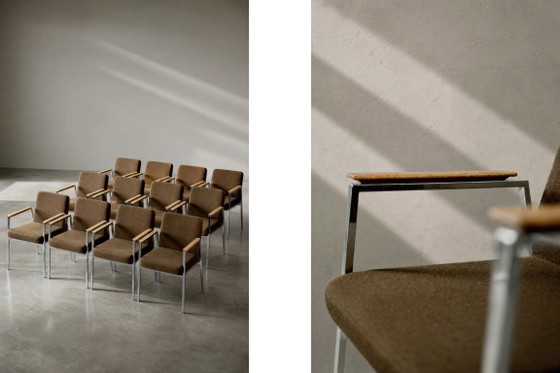 Sedia da conferenza vintage in stile Mid-Century Modern tedesca, marrone, di Drabert, anni '70. (photo 3 of 17)