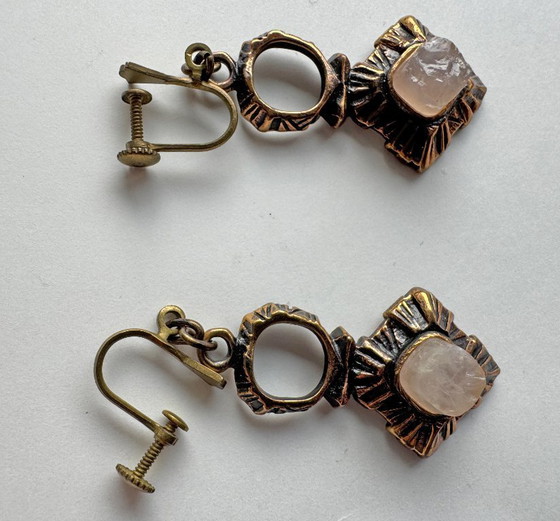 Image 1 of vintage sieraden P. Sarpaneva Finland Brutalistische stijl