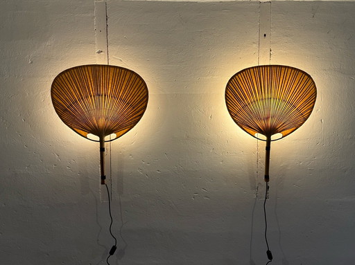 Pair of Ingo Maurer Uchiwa III Wall Lamps for M-Design, 1973